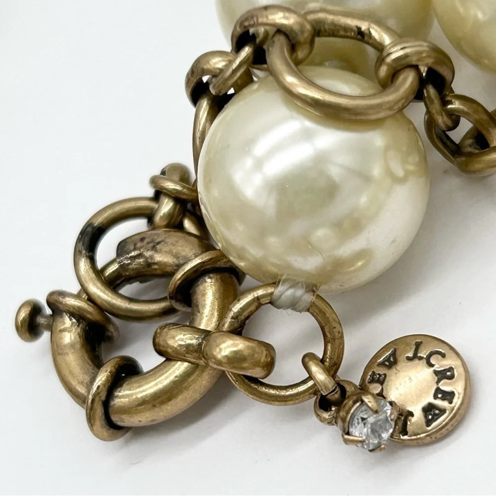 J. Crew Blue/Green Teardrop Gems and Jumbo Pearl Necklace - Picture 6 of 7